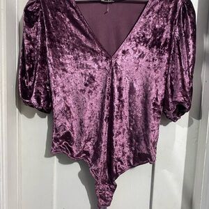 Crushed velvet onesie/ bodysuit